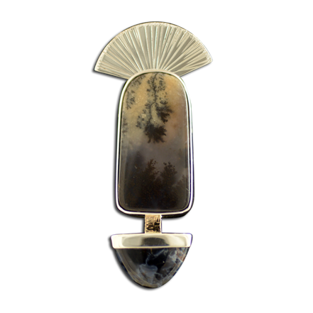 Original Necklace: Moss Agate/Pietersite - SS/14K