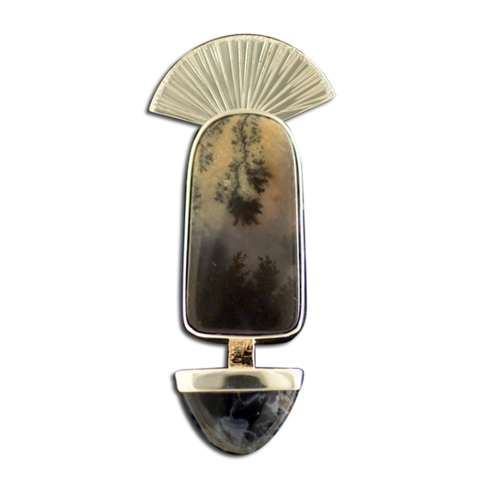 Original Necklace: Moss Agate/Pietersite - SS/14K
