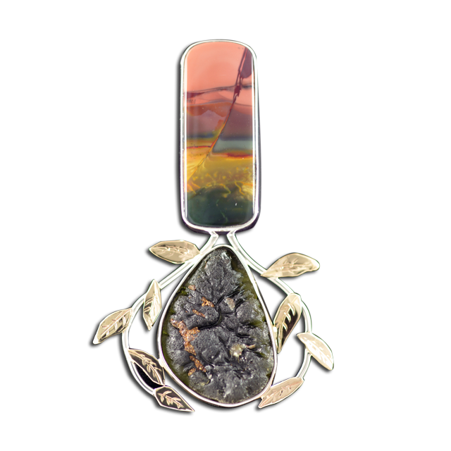 Original Pendant: Jasper/Moldavite - SS/14K