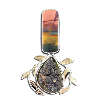 Original Pendant: Jasper/Moldavite - SS/14K