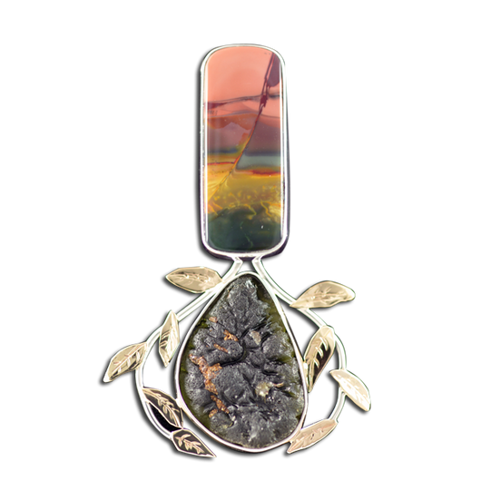 Original Pendant: Jasper/Moldavite - SS/14K