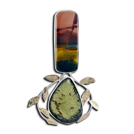 Original Pendant: Jasper/Moldavite - SS/14K