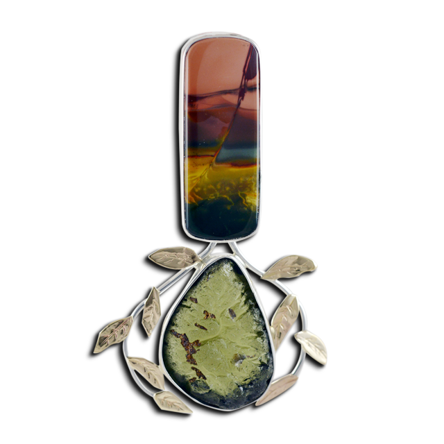 Original Pendant: Jasper/Moldavite - SS/14K