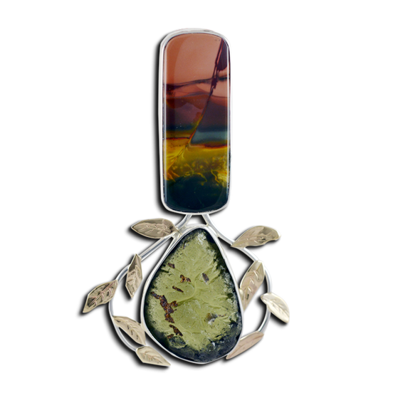 Original Pendant: Jasper/Moldavite - SS/14K