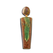 Chrysoprase/Fire Agate Necklace: 14K