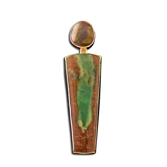 Chrysoprase/Fire Agate Necklace: 14K