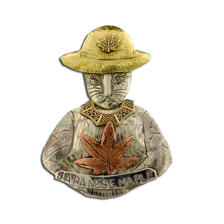 Japanese Maple Cat Pin/Pendant:  SS/B/C