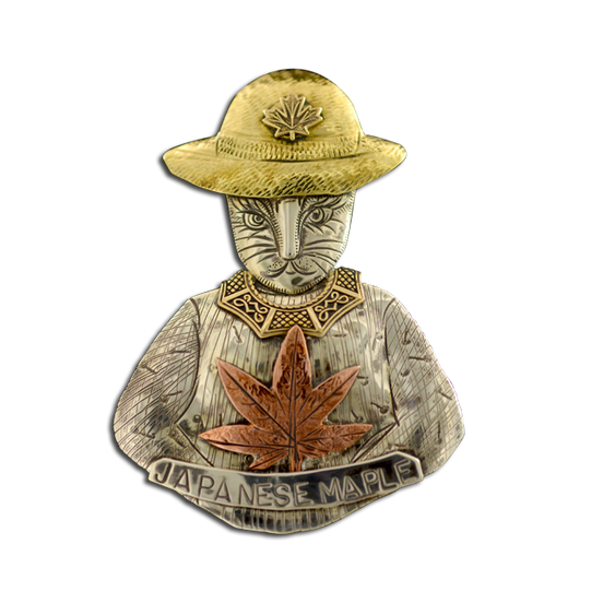 Japanese Maple Cat Pin/Pendant:  SS/B/C