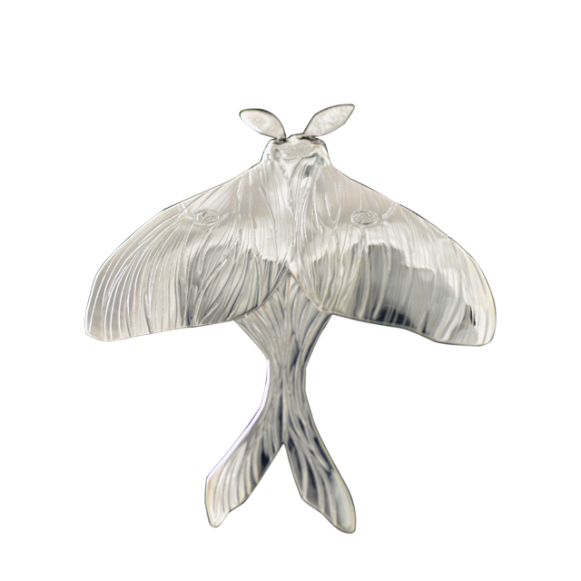 Luna Moth Pin or Pendant in Sterling