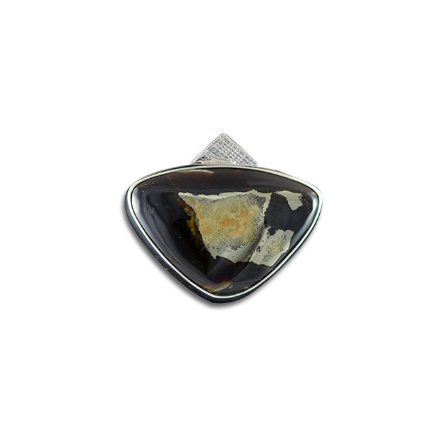 Simbercite w/ Pyrite Necklace: Sterling
