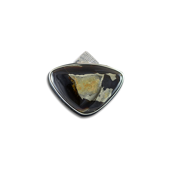 Simbercite w/ Pyrite Necklace: Sterling