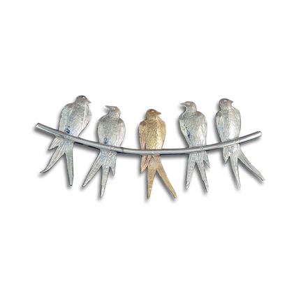 Original Necklace: SS/14K - Birds on Wire
