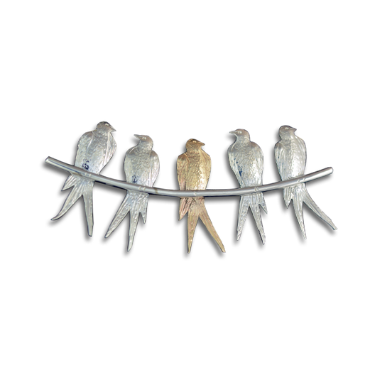 Original Necklace: SS/14K - Birds on Wire