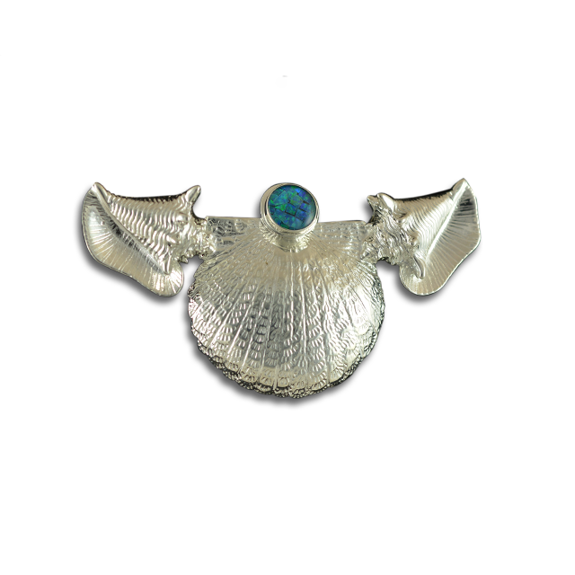 Conchs + Scallop Neckslide in Sterling with an Opal Mosaic