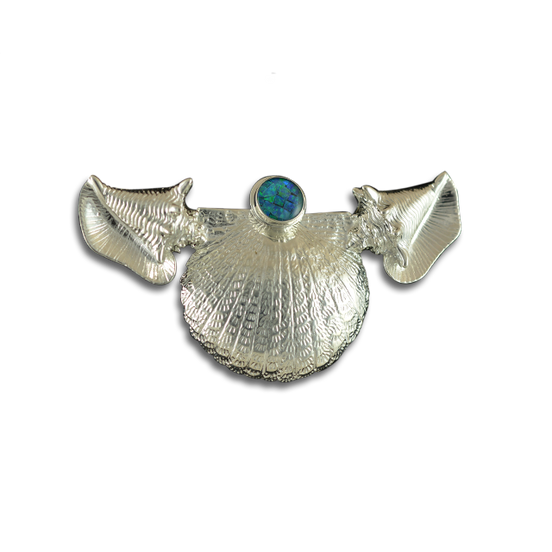 Conchs + Scallop Neckslide in Sterling with an Opal Mosaic