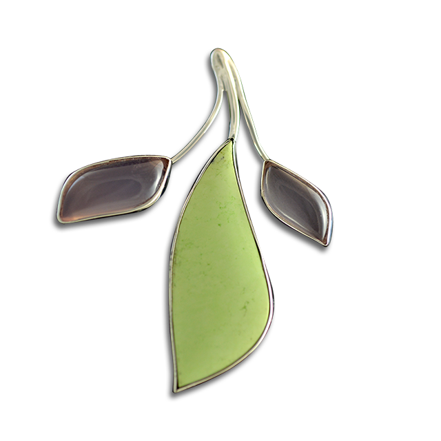 Lemon Chrysoprase and Rose Quartz Pin/Pendant: SS