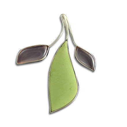 Lemon Chrysoprase and Rose Quartz Pin/Pendant: SS