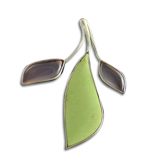 Lemon Chrysoprase and Rose Quartz Pin/Pendant: SS