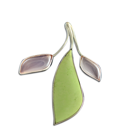 Lemon Chrysoprase and Rose Quartz Pin/Pendant: SS