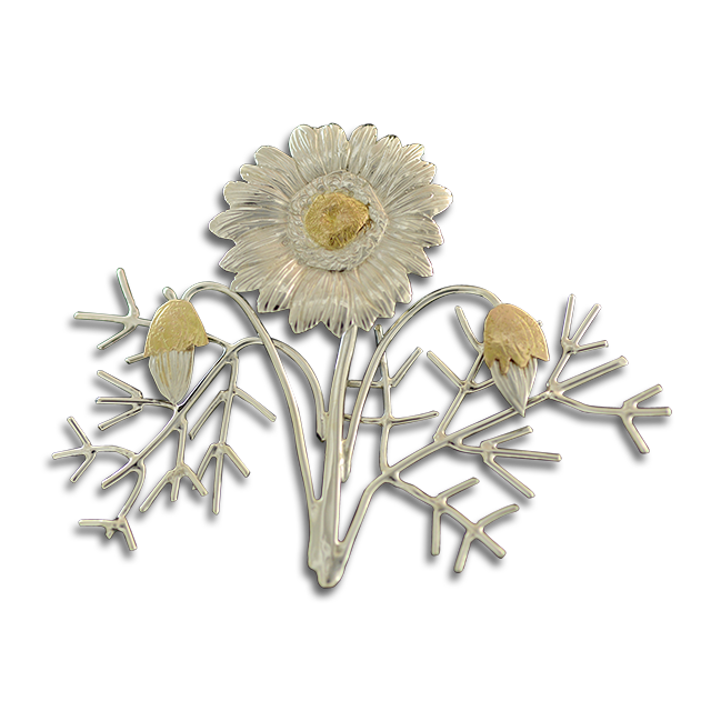 Original Pin/Pendant: Poppy Flower - SS/14K