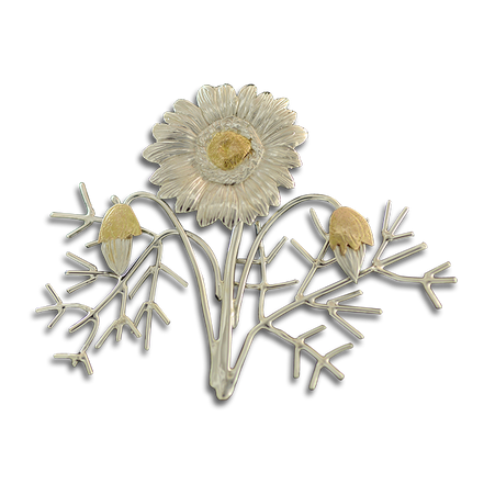 Original Pin/Pendant: Poppy Flower - SS/14K
