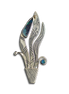 Snake Plant Pin/Pendant: SS/14K bead + Boulder Opal/Opal Triplet
