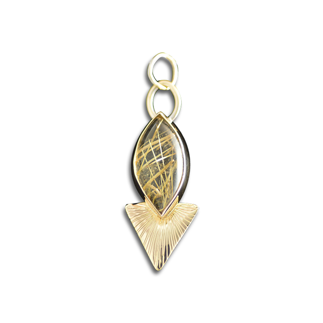 Rutilated Quartz Necklace: 14K