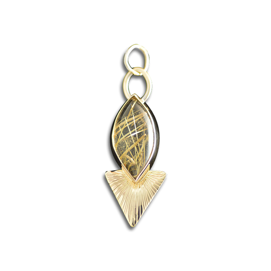 Rutilated Quartz Necklace: 14K