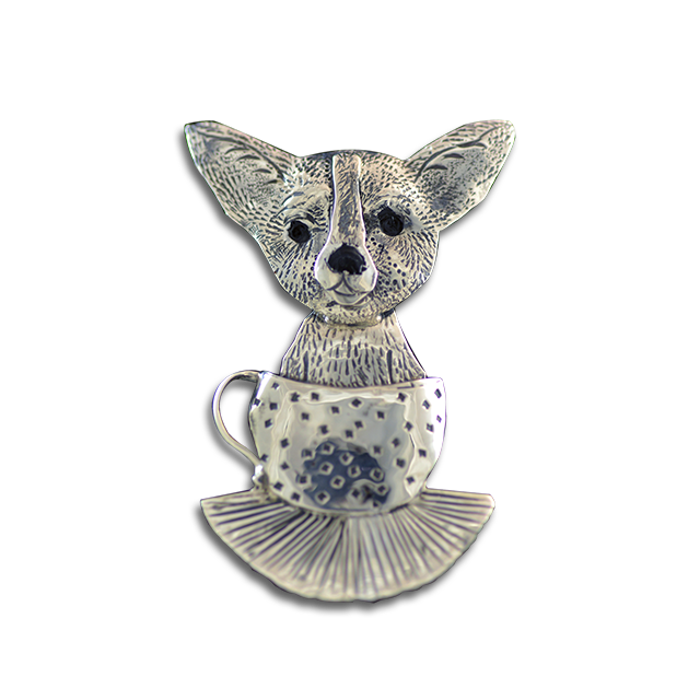 Original Pin/Pendant: TeaCup Chihuahua - SS