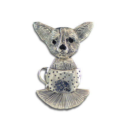 Original Pin/Pendant: TeaCup Chihuahua - SS