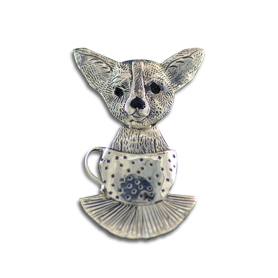 Original Pin/Pendant: TeaCup Chihuahua - SS
