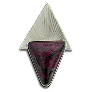 Eudialyte Pin or Pendant in Sterling