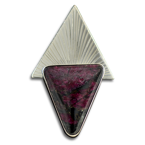 Eudialyte Pin or Pendant in Sterling