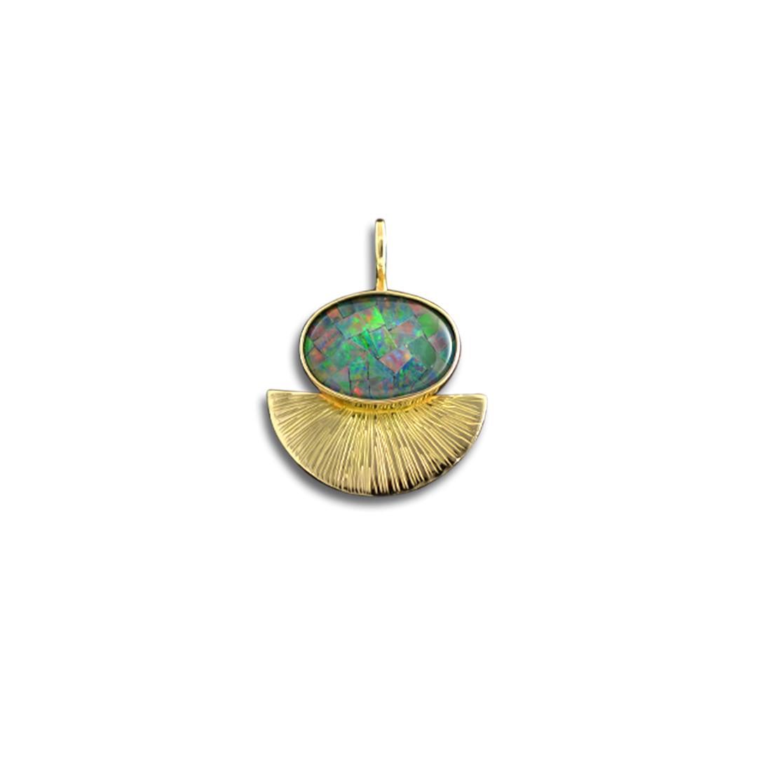 Opal Mosaic Pendant: 14K