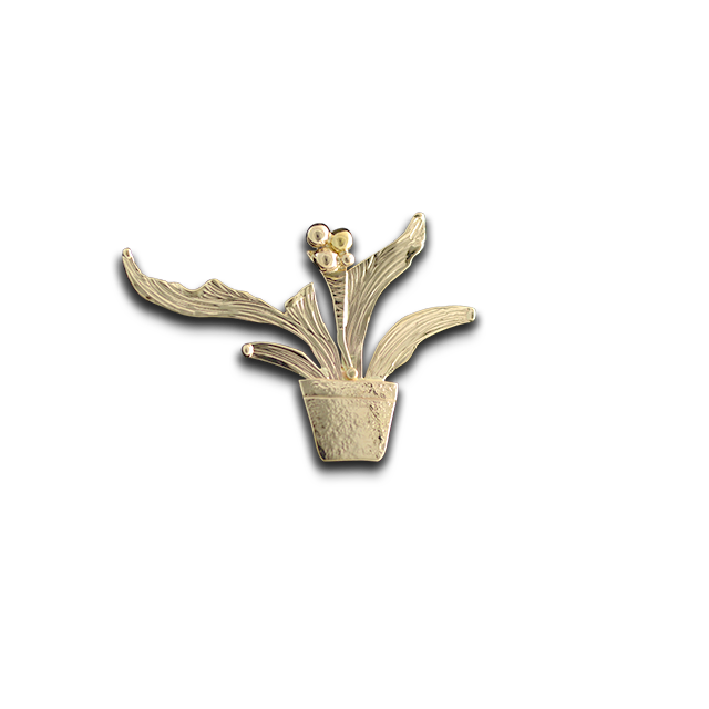 House Plant Necklace: 14K