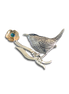 Original Pin/Pendant: Bird on Branch - SS/14K/Opal Triplet