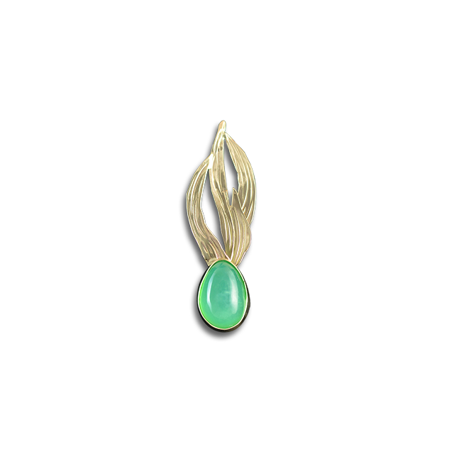 Chrysoprase Necklace: 14K