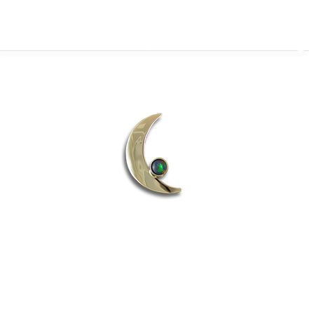 Original Necklace: Crescent Moon w/ Opal Triplet - 14K Gold