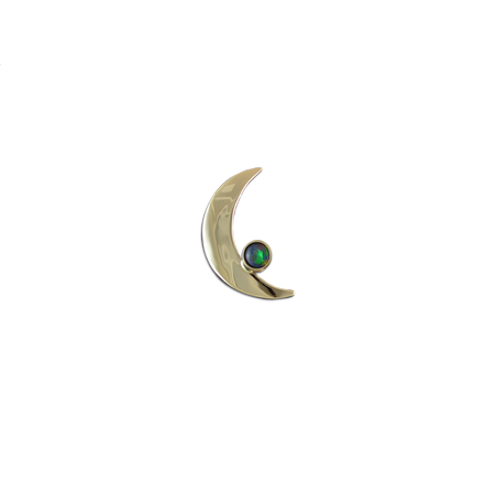 Crescent Moon w/ Opal Triplet Necklace in 14K Gold