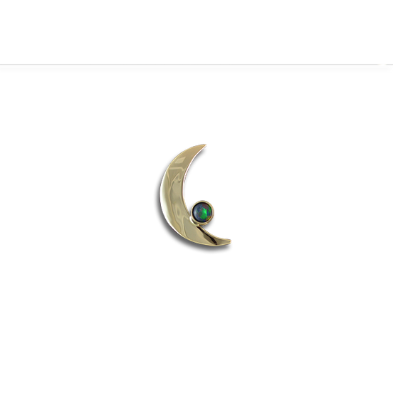 Original Necklace: Crescent Moon w/ Opal Triplet - 14K Gold