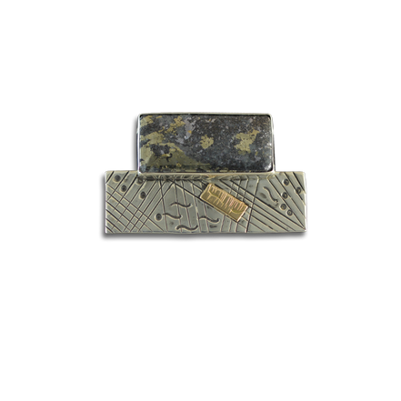 Pyrite Necklace:  Sterling Silver/14K Gold