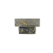 Pyrite Pin or Necklace in Sterling and 14K Gold