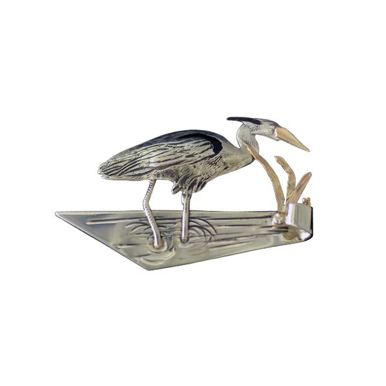 Original Pin/Pendant: Heron in the Marsh - SS/14K