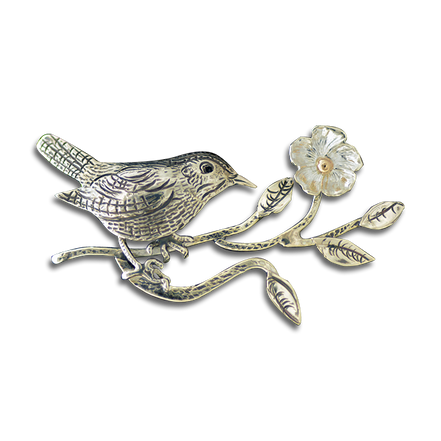 Original Slide: Bird on Branch w/ Flower - SS/14K