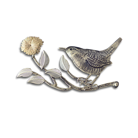 Original Slide: Bird on Branch w/ Flower - SS/14K