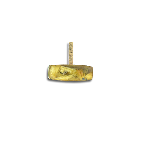 Contemporary Golden Rutilated Quartz Pendant