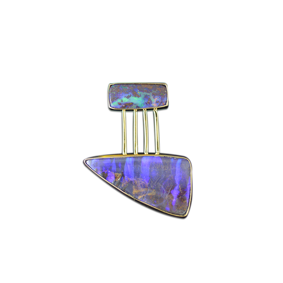 Boulder Opals Pin/Pendant: 14K