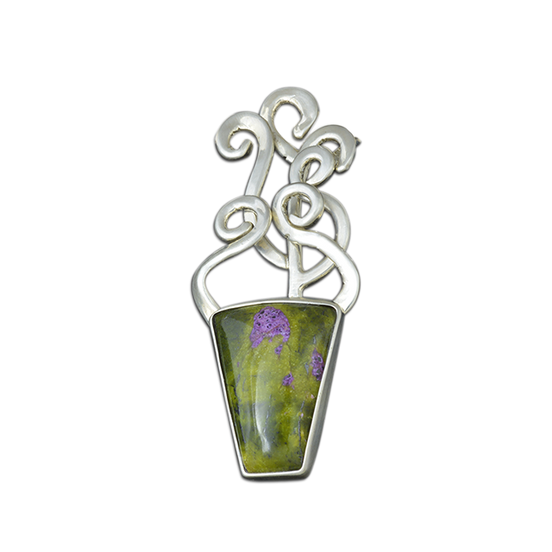 New! Original Pin/Pendant - Sterling - TASMANIAN SERPENTINE AND STICHTITE