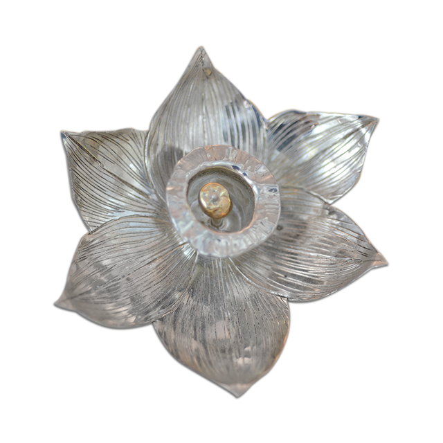 Daffodil Pin/Pendant in SS with a 14K Center - 3.25"