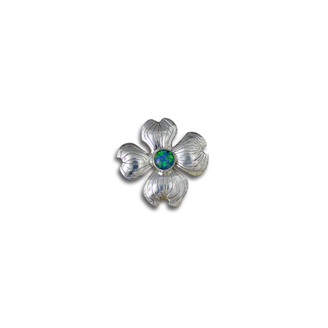 Dogwood Pin/Pendant - SM 1" w/ Opal Triplet